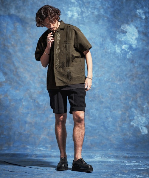 Jih Nunc(ジーヌンク)の「mhs2530-ルーズシルエットキューバシャツ(JIH-R1174)(シャツ/ブラウス・メンズ・ホワイト/ブラック/カーキ・S/M/L)」の20枚目の写真