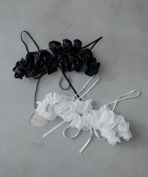 VACANCY（ヴァカンシー）の「ダブルフリルチュールビスチェ（その他トップス・レディース・ブラック/ホワイト・FREE）」の7枚目の写真