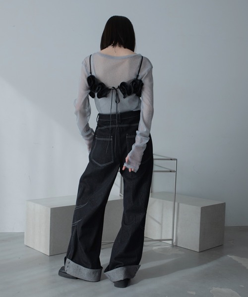 VACANCY（ヴァカンシー）の「ダブルフリルチュールビスチェ（その他トップス・レディース・ブラック/ホワイト・FREE）」の6枚目の写真