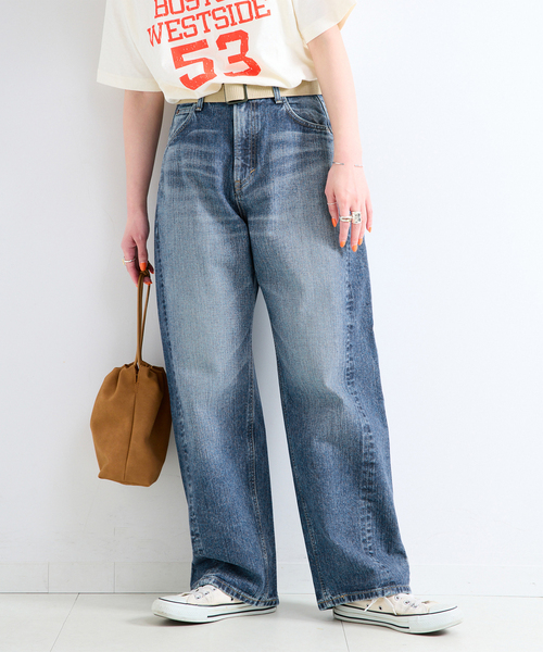 Lee（リー）の「ウォッシャブル / LEE / リー 別注 DADDY PANTS（デニムパンツ・レディース・サックスブルー/ブルー・SMALL/MEDIUM）」の2枚目の写真