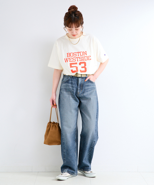 Lee（リー）の「ウォッシャブル / LEE / リー 別注 DADDY PANTS（デニムパンツ・レディース・サックスブルー/ブルー・SMALL/MEDIUM）」の3枚目の写真