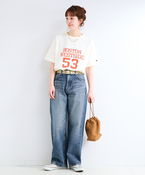 Lee（リー）の「ウォッシャブル / LEE / リー 別注 DADDY PANTS（デニムパンツ・レディース・サックスブルー/ブルー・SMALL/MEDIUM）」の4枚目の写真