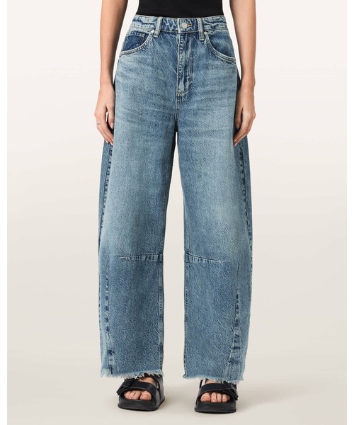 ALLSAINTS(オールセインツ)の「PAYTON BARREL LEG JEANS | PAYTON バレル レッグ ジーンズ(デニムパンツ・レディース・インディゴブルー・25/24)」の2枚目の写真