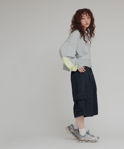 W:Huku(フーク)の「【W:Huku / 撥水 ワッシャーナイロン】カーゴ バミューダ パンツ / 短パン ハーフパンツ クロップド / Washer Nylon Cargo Bermuda Shorts(その他パンツ・レディース・ブルーグレー/アイボリー/ブラック系その他・FREE)」の22枚目の写真