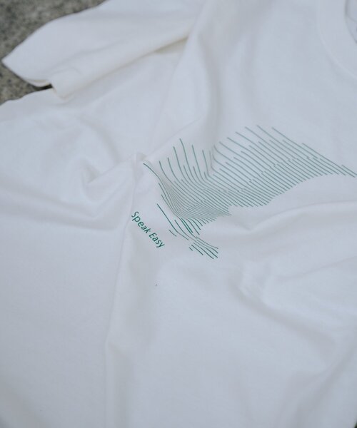 WHIMSIC(ウィムジック)の「【WHIMSIC/2サイズ展開】スピークイージーシルクスクリーンプリントT(Tシャツ/カットソー・メンズ・ピンク/ホワイト/ネイビー/シルバー・2/1)」の6枚目の写真