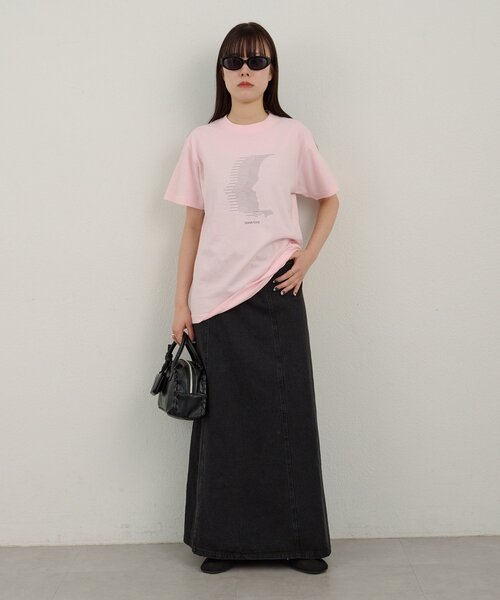 WHIMSIC(ウィムジック)の「【UNISEX/2サイズ展開】スピークイージーシルクスクリーンプリントT(Tシャツ/カットソー・メンズ・ピンク/ホワイト/ネイビー/シルバー・2/1)」の5枚目の写真