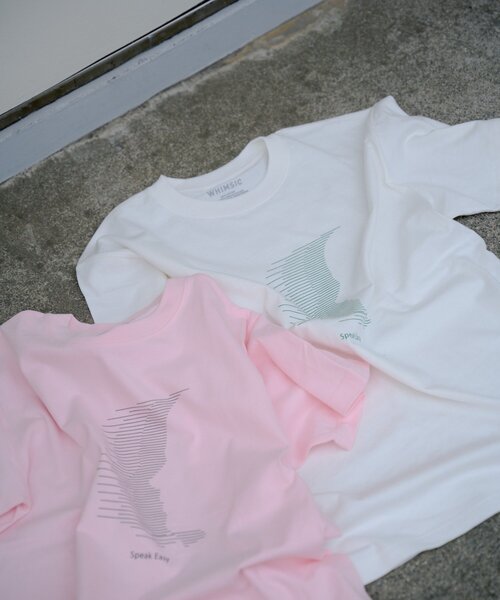 WHIMSIC(ウィムジック)の「【UNISEX/2サイズ展開】スピークイージーシルクスクリーンプリントT(Tシャツ/カットソー・メンズ・ピンク/ホワイト/ネイビー/シルバー・2/1)」の9枚目の写真