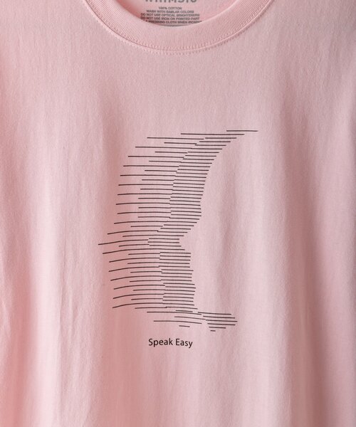 WHIMSIC(ウィムジック)の「【UNISEX/2サイズ展開】スピークイージーシルクスクリーンプリントT(Tシャツ/カットソー・メンズ・ピンク/ホワイト/ネイビー/シルバー・2/1)」の12枚目の写真
