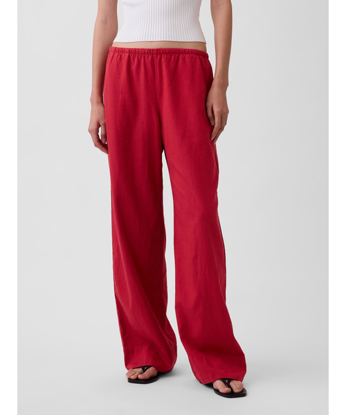 GAP（ギャップ）の「リネンブレンド リラックスフィット ワイドパンツ（その他パンツ・レディース・ブラック/ナチュラル/レッド/ブラウン・XXS/L/M/S/XS）」の4枚目の写真