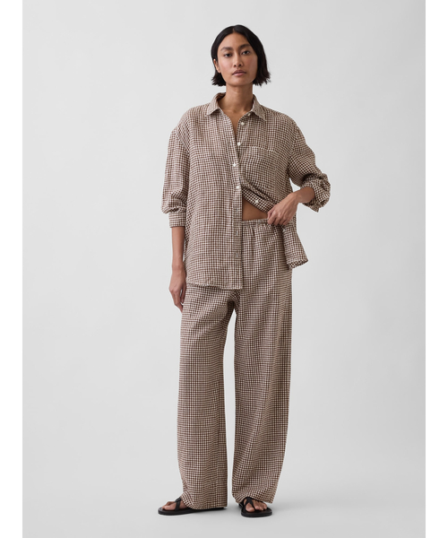 GAP（ギャップ）の「リネンブレンド リラックスフィット ワイドパンツ（その他パンツ・レディース・ブラック/ナチュラル/レッド/ブラウン・XXS/L/M/S/XS）」の7枚目の写真