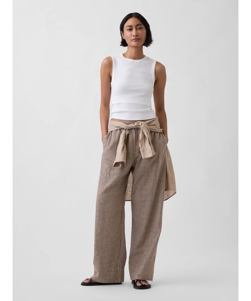 GAP（ギャップ）の「リネンブレンド リラックスフィット ワイドパンツ（その他パンツ・レディース・ブラック/ナチュラル/レッド/ブラウン・XXS/L/M/S/XS）」の9枚目の写真