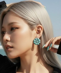【lux sea jewelry（ラックス・シー・ジュエリー）】ピアスターコイズフラワー　2点セットピアス　 lux-pier-12-3【RBTS】