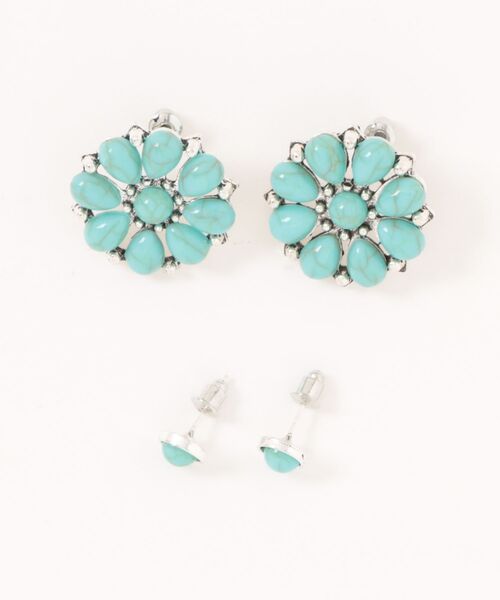 Burner（バーナー）の「【lux sea jewelry（ラックス・シー・ジュエリー）】ピアスターコイズフラワー　2点セットピアス　 lux-pier-12-3【RBTS】（ピアス（両耳用）・レディース・ブルー系その他・FREE）」の6枚目の写真