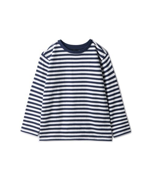 MUSINSA STANDARD KIDS（ムシンサスタンダードキッズ）の「ストライプクルーネック長袖Tシャツ[ネイビー/ホワイト]（Tシャツ/カットソー・レディース・その他・100/110/120/130/140/150/160）」の6枚目の写真