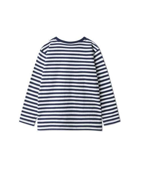 MUSINSA STANDARD KIDS（ムシンサスタンダードキッズ）の「ストライプクルーネック長袖Tシャツ[ネイビー/ホワイト]（Tシャツ/カットソー・レディース・その他・100/110/120/130/140/150/160）」の5枚目の写真