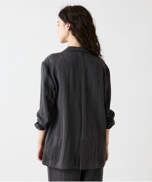 leswel（レスウェル）の「【M/L】リネンライクイージージャケット（テーラードジャケット・レディース・ベージュ/チャコールグレー・M/L）」の8枚目の写真