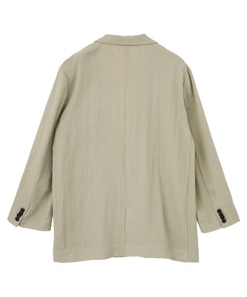 leswel(レスウェル)の「【M/L】リネンライクイージージャケット(テーラードジャケット・レディース・ベージュ/チャコールグレー・M/L)」の5枚目の写真