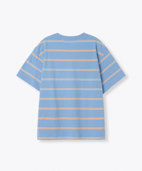 MUSINSA STANDARD KIDS（ムシンサスタンダードキッズ）の「マルチストライプクルーネックTシャツ2 [スカイブルー]（Tシャツ/カットソー・レディース・その他・100/110/120/130/140/150/160）」の3枚目の写真