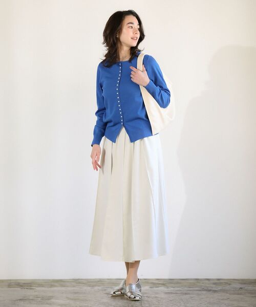 Green Parks(グリーンパークス)の「SET2点スキッパーブラウス+プリーツスカート(ワンピース・レディース・ベージュ/ホワイト系その他2/チャコールグレー・FREE)」の12枚目の写真