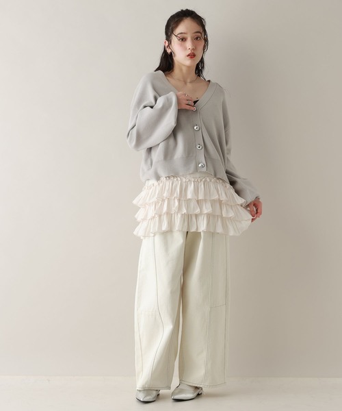 RAGEBLUE(レイジブルー)の「デコボタンニットカーディガン(カーディガン/ボレロ・レディース・グレー/ブルー/ブラック・FREE)」の9枚目の写真