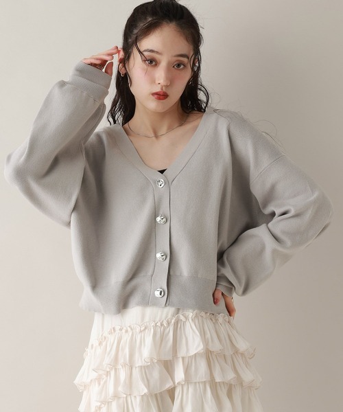 RAGEBLUE(レイジブルー)の「デコボタンニットカーディガン(カーディガン/ボレロ・レディース・グレー/ブルー/ブラック・FREE)」の11枚目の写真