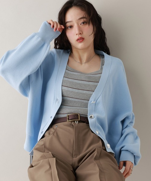 RAGEBLUE(レイジブルー)の「デコボタンニットカーディガン(カーディガン/ボレロ・レディース・グレー/ブルー/ブラック・FREE)」の14枚目の写真