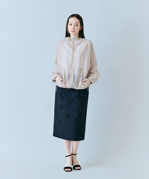 Audie a Muses(オーディアミューズ)の「シアーメッシュジップアップブルゾン(ブルゾン・レディース・ベージュ/ブラック・38/42)」の3枚目の写真