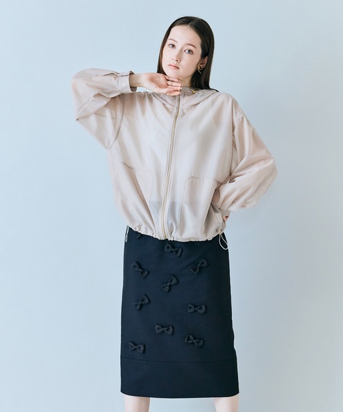 Audie a Muses(オーディアミューズ)の「シアーメッシュジップアップブルゾン(ブルゾン・レディース・ベージュ/ブラック・38/42)」の5枚目の写真