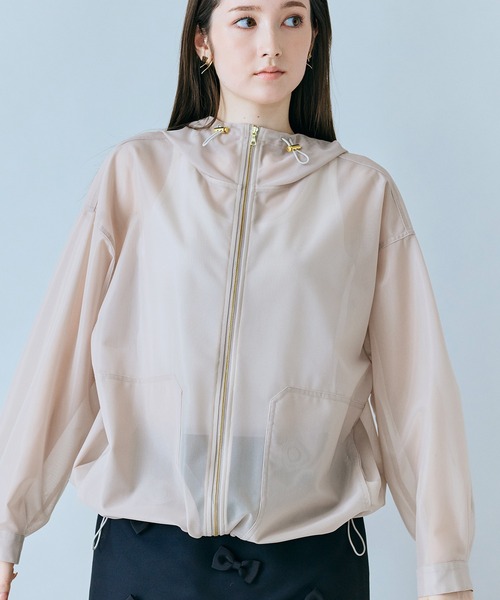 Audie a Muses(オーディアミューズ)の「シアーメッシュジップアップブルゾン(ブルゾン・レディース・ベージュ/ブラック・38/42)」の8枚目の写真