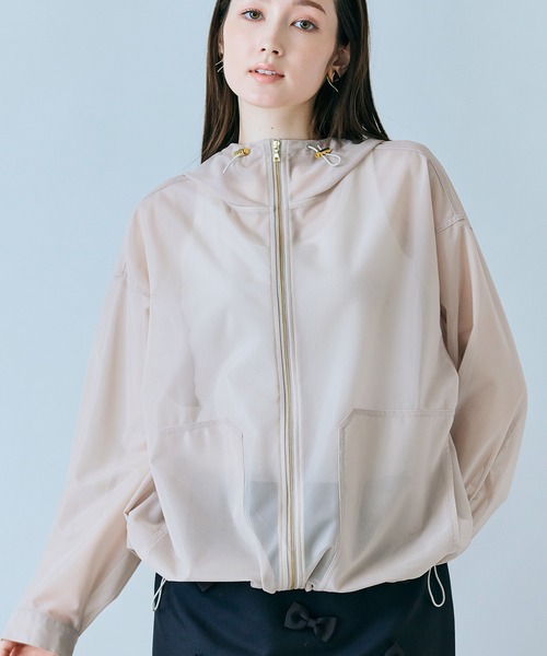 Audie a Muses(オーディアミューズ)の「シアーメッシュジップアップブルゾン(ブルゾン・レディース・ベージュ/ブラック・38/42)」の9枚目の写真