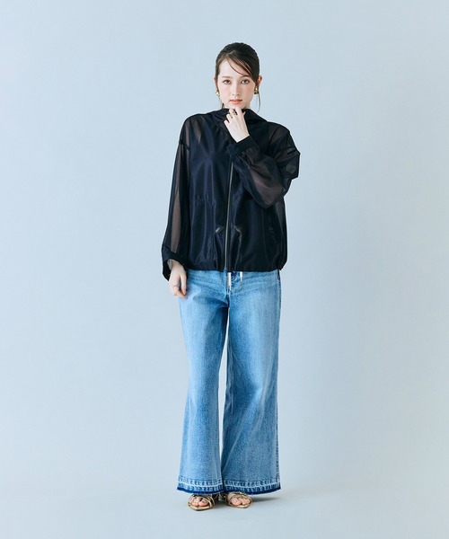 Audie a Muses(オーディアミューズ)の「シアーメッシュジップアップブルゾン(ブルゾン・レディース・ベージュ/ブラック・38/42)」の13枚目の写真