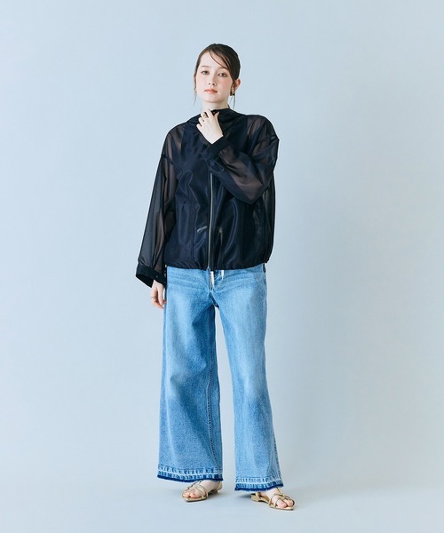 Audie a Muses(オーディアミューズ)の「シアーメッシュジップアップブルゾン(ブルゾン・レディース・ベージュ/ブラック・38/42)」の14枚目の写真