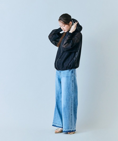 Audie a Muses(オーディアミューズ)の「シアーメッシュジップアップブルゾン(ブルゾン・レディース・ベージュ/ブラック・38/42)」の16枚目の写真