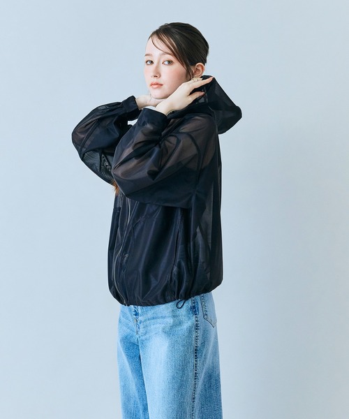 Audie a Muses(オーディアミューズ)の「シアーメッシュジップアップブルゾン(ブルゾン・レディース・ベージュ/ブラック・38/42)」の17枚目の写真