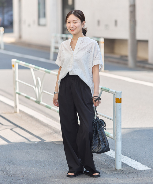 JOURNAL STANDARD（ジャーナルスタンダード）の「《追加》【撥水/接触冷感/洗える/UVカット】リネンナイロンストレッチワイドパンツ（その他パンツ・レディース・ベージュ系その他/グレー/ブラック・38/36/40）」の14枚目の写真