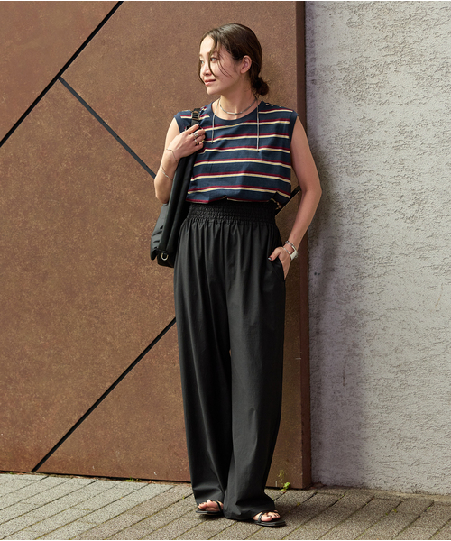 JOURNAL STANDARD（ジャーナルスタンダード）の「《追加》【撥水/接触冷感/洗える/UVカット】リネンナイロンストレッチワイドパンツ（その他パンツ・レディース・ベージュ系その他/グレー/ブラック・38/36/40）」の16枚目の写真