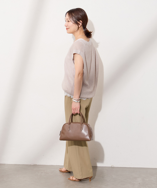 JOURNAL STANDARD（ジャーナルスタンダード）の「《追加》【撥水/接触冷感/洗える/UVカット】リネンナイロンストレッチワイドパンツ（その他パンツ・レディース・ベージュ系その他/グレー/ブラック・38/36/40）」の7枚目の写真