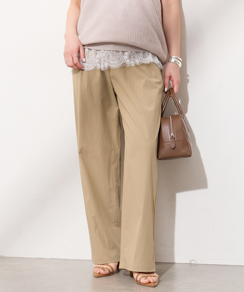 JOURNAL STANDARD（ジャーナルスタンダード）の「《追加》【撥水/接触冷感/洗える/UVカット】リネンナイロンストレッチワイドパンツ（その他パンツ・レディース・ベージュ系その他/グレー/ブラック・38/36/40）」の10枚目の写真