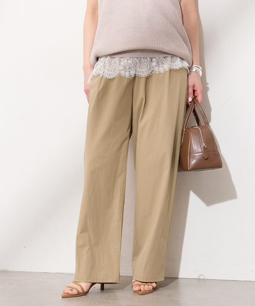 JOURNAL STANDARD（ジャーナルスタンダード）の「《追加》【撥水/接触冷感/洗える/UVカット】リネンナイロンストレッチワイドパンツ（その他パンツ・レディース・ベージュ系その他/グレー/ブラック・38/36/40）」の11枚目の写真