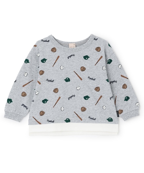petit main(プティマイン)の「【防汚】マルチ柄長袖Tシャツ(Tシャツ/カットソー・キッズ・トップグレー/サックスブルー/カラフル/グリーン・130cm/100cm/80cm/120cm/90cm/110cm)」の8枚目の写真