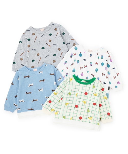 petit main(プティマイン)の「【防汚】マルチ柄長袖Tシャツ(Tシャツ/カットソー・キッズ・トップグレー/サックスブルー/カラフル/グリーン・130cm/100cm/80cm/120cm/90cm/110cm)」の16枚目の写真