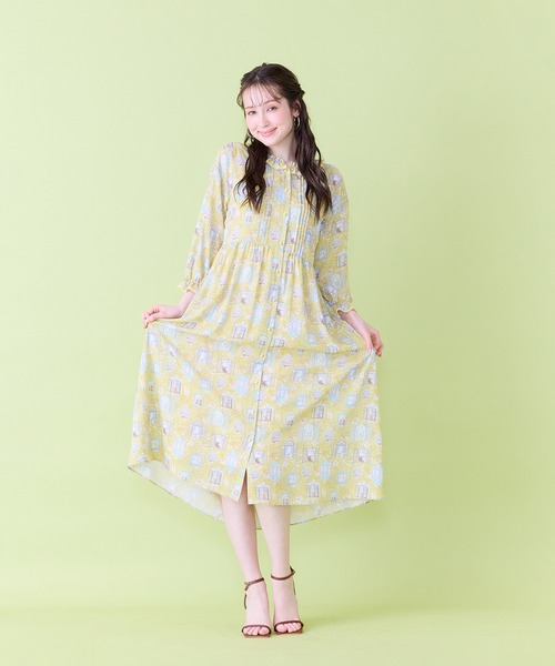 Jolly Poupee(ジョリープッペ)の「【22fabric】ルームメイトPT/フリル襟ワンピース(ワンピース・レディース・グリーン/イエロー・38/42/46)」の9枚目の写真