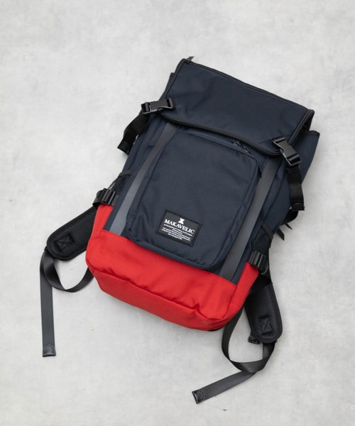 MAKAVELIC(マキャベリック)の「【MAKAVELIC】DOUBLE LINE3 BACKPAC(バックパック/リュック・メンズ・ネイビー・FREE)」の1枚目の写真