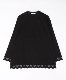 スワイー天竺+チュールレースロングカットソー