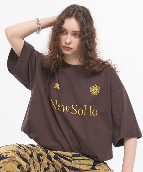 CODDERR(コーダー)の「【CODDERR】ロゴ刺繍 ドロスト ゲームデザイン半袖Tシャツ(Tシャツ/カットソー・メンズ・オフホワイト/ブラック/レッド/ダークブラウン/ダークグレー/ネイビー/カモフラージュ・M/L)」の4枚目の写真