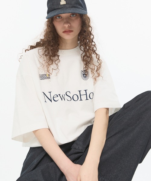 CODDERR】ロゴ刺繍 ドロスト ゲームデザイン半袖Tシャツ MONO-MART