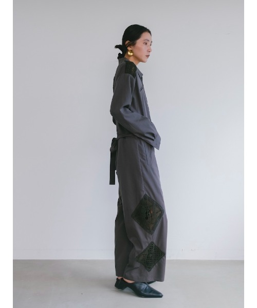 Ruh Dhan(ルーダン)の「Geometric Lace All-in-One/ジオメトリックレースオールインワン(つなぎ/オールインワン・レディース・ベージュ/チャコール・FREE)」の5枚目の写真