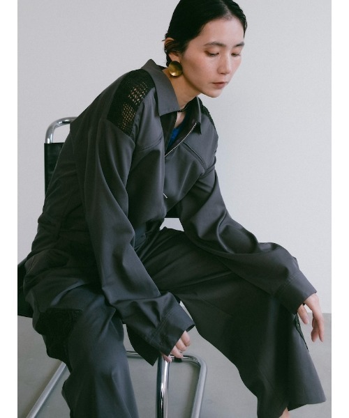 Ruh Dhan(ルーダン)の「Geometric Lace All-in-One/ジオメトリックレースオールインワン(つなぎ/オールインワン・レディース・ベージュ/チャコール・FREE)」の8枚目の写真