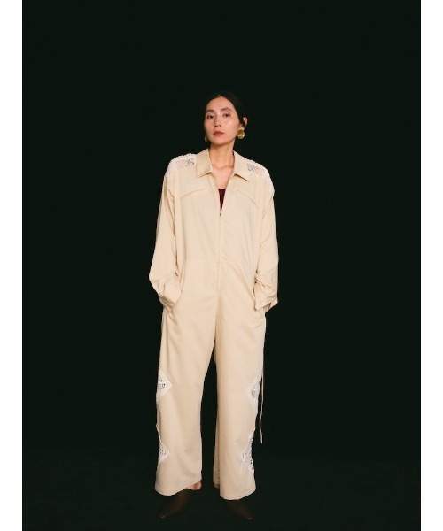 Ruh Dhan(ルーダン)の「Geometric Lace All-in-One/ジオメトリックレースオールインワン(つなぎ/オールインワン・レディース・ベージュ/チャコール・FREE)」の15枚目の写真