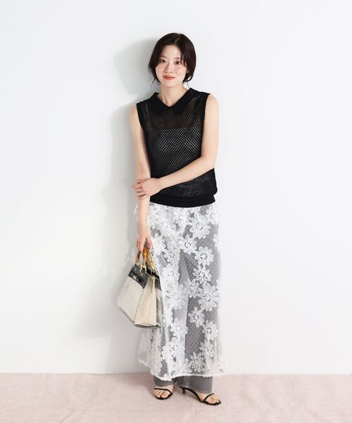le.coeur blanc（ルクールブラン）の「TORRAZZO DONNAテープヤーンニット（ニット/セーター・レディース・ベージュ/ブラック・38）」の3枚目の写真